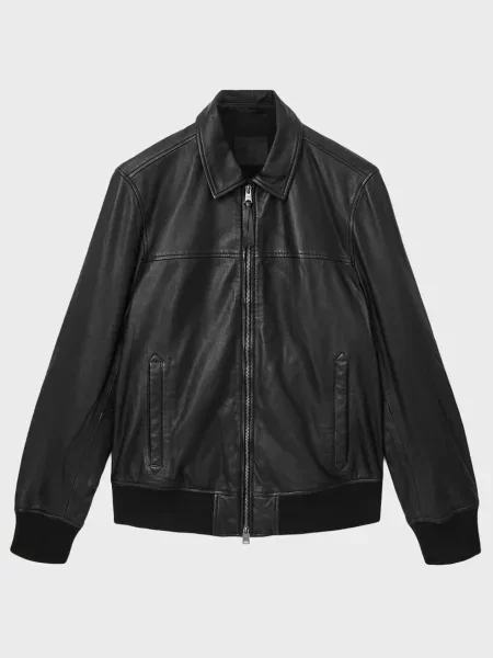 Кожаная куртка Allsaints черная