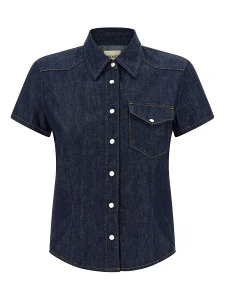 Pstryknąć koszula Khaite niebieska