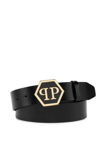 Cu centură curea Philipp Plein din piele negru