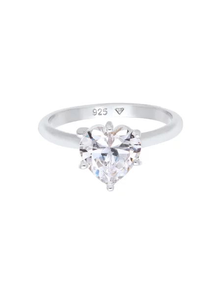 ELLI Inele Kristall Ring' argintiu