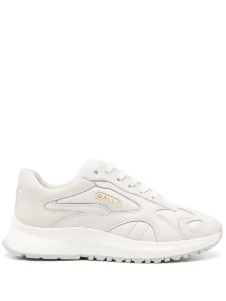 Sneakerși Bally cu șireturi din piele alb