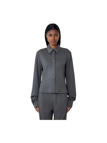 Mała mały koszula Rier wełniana szara