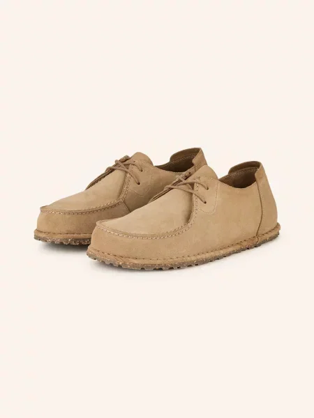 Semišové šněrovací polobotky Birkenstock béžové