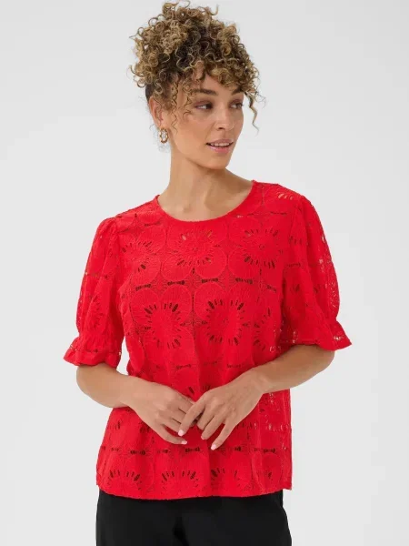 Cream Bluză Libby' roșu