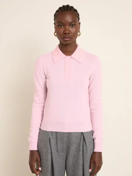 Jil Sander Pletené Polo Tričko růžová