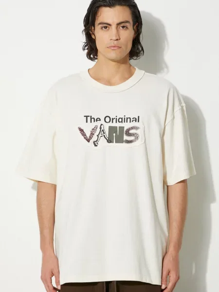 Vans t-shirt Premium Classics LX Vans Clash z nadrukiem beżowy