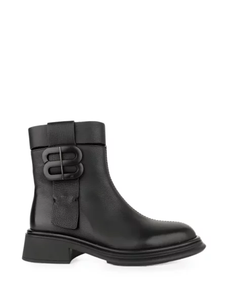 Botine Linda Baumann din piele cu cataramă negru