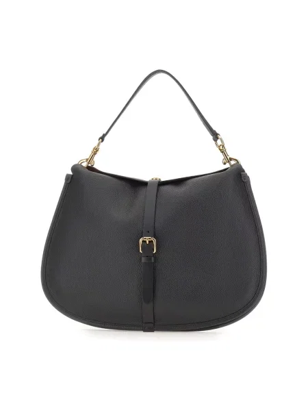 Maksi torebka skórzana Etro czarna