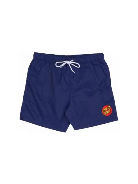 Pantaloni Santa Cruz cu buline clasici albastru