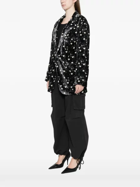 Marynarka R13 z nadrukiem w serca czarna