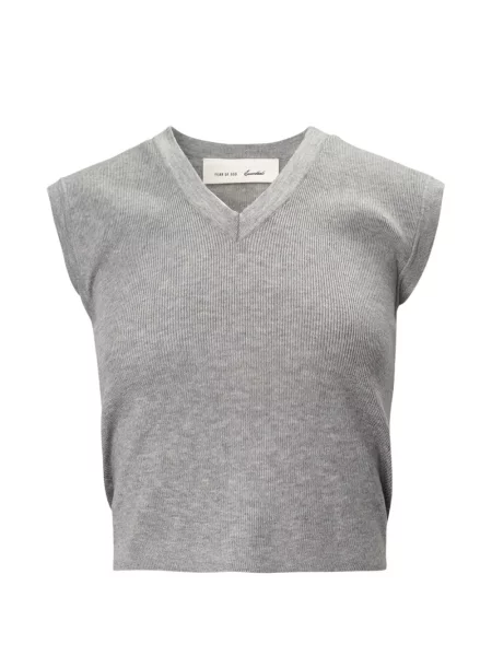 Decupat top Fear Of God Essentials tricotate gri