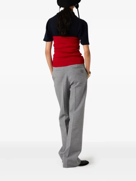Pantaloni Miu Miu cu broderie gri