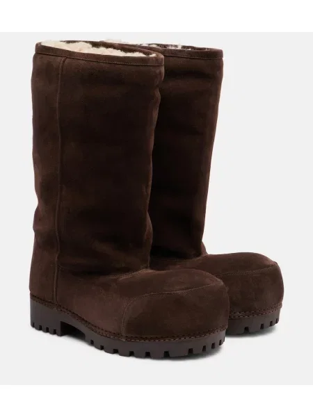 Botine Balenciaga din piele de căprioară maro