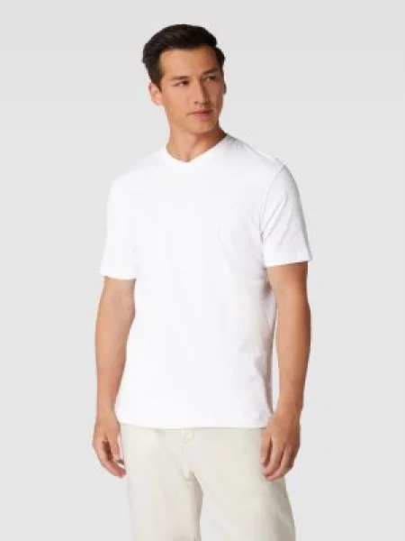 T-shirt z dekoltem w serek Hechter Paris biała