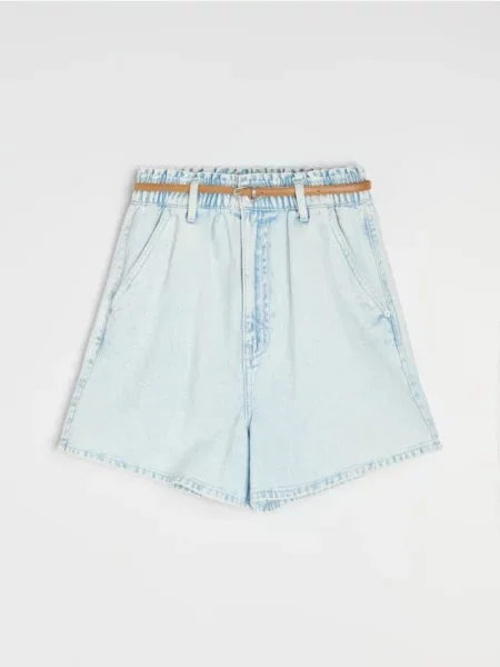 Джинсові шорти paperbag з синій