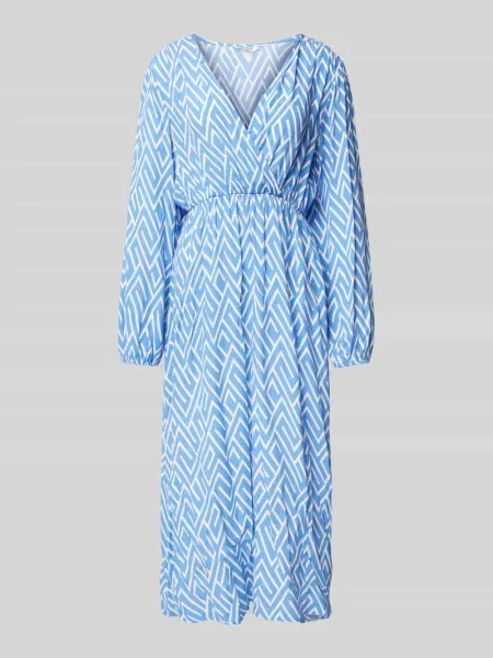 Sukienka midi w stylu kopertowym Zabaione niebieska