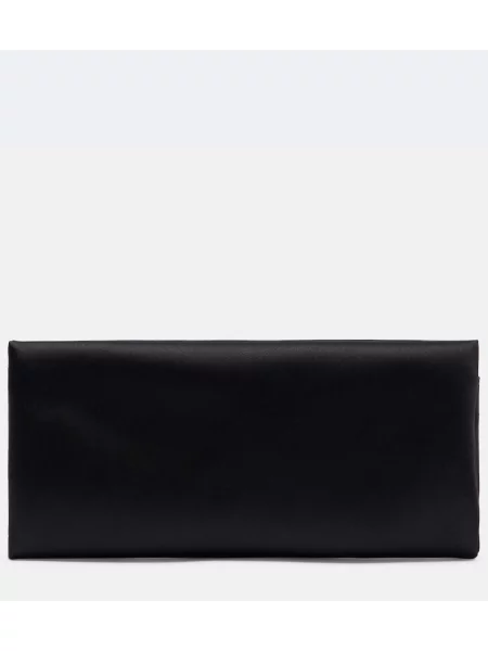 Geantă plic Saint Laurent din satin negru