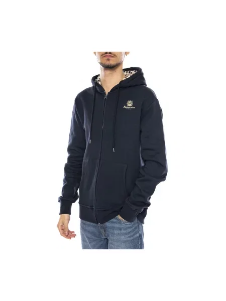Bluza z kapturem Aquascutum z kapturem niebieska