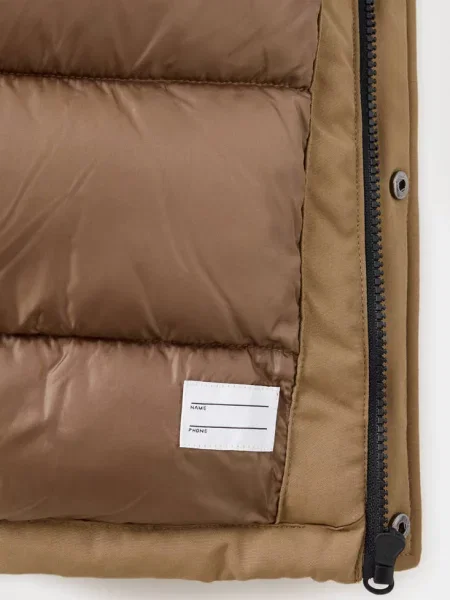 Kurtka oversize z kapturem średni Dzieci 8 MANGO KIDS brązowy