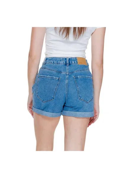 Szorty jeansowe Vero Moda w jednolitym kolorze niebieskie