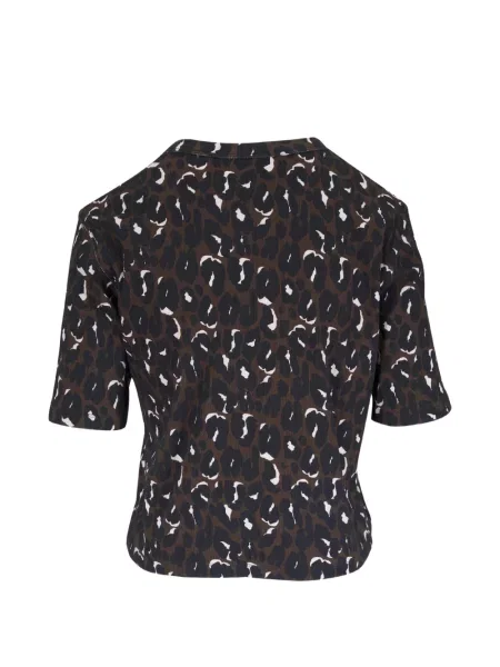 Leopardí top Majestic Filatures s potiskem černý