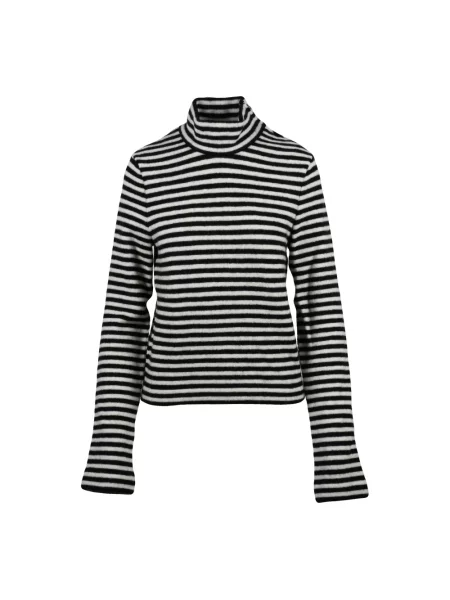 Lniany sweter z golfem Jil Sander czarny