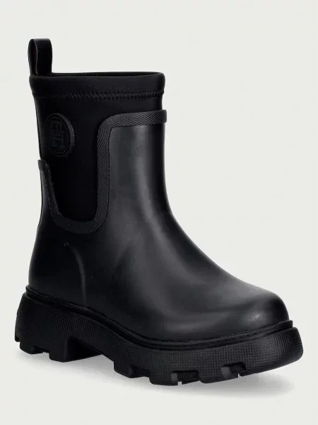 Tommy Hilfiger gumene čizme za žene TH STAMP WARM ANKLE RAIN BOOT crna