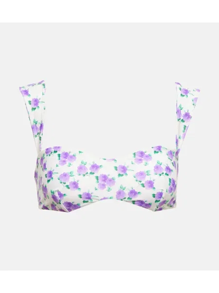 Bikini Magda Butrym w kwiatki fioletowy