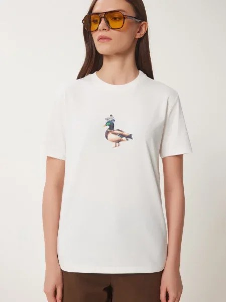 Happiness İstanbul Majica safir / karamel / smaragd / naravno bela