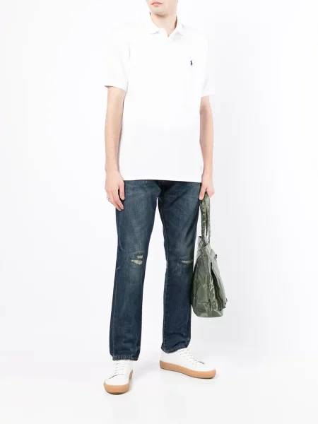 Dlouho košile Polo Ralph Lauren s výšivkou s dlouhými rukávy bílá