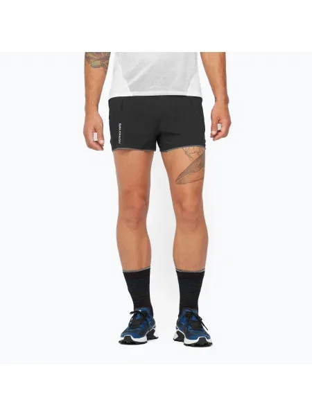 Pantaloni scurți de alergare pentru bărbați Salomon Sense Aero 3" deep black negru