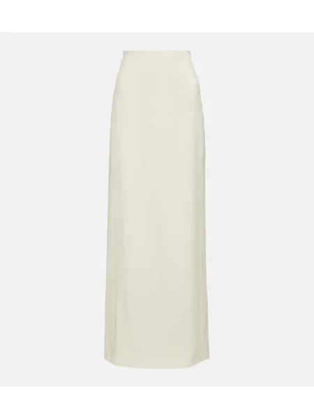 Fusta maxi Wardrobe.nyc de lână alb