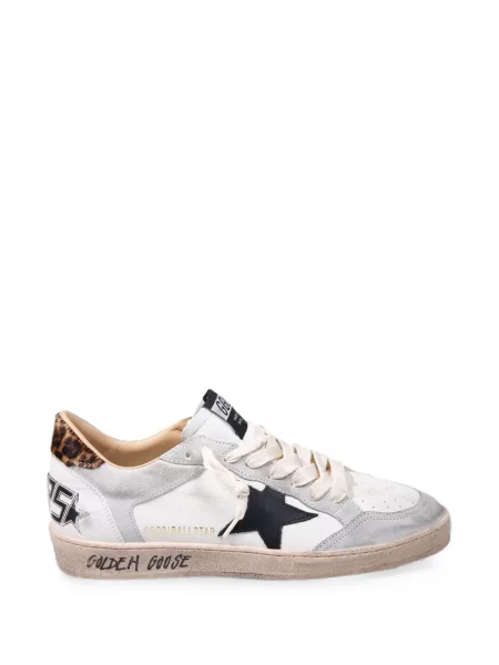 Sneakerși Golden Goose Ball Star cu imagine cu model leopard alb