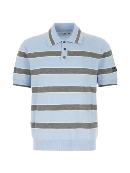 Tricou polo Iceberg cu broderie albastru