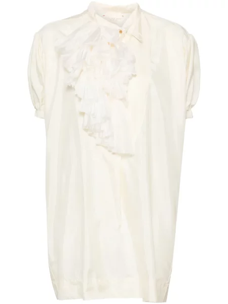 Krótka bluzka Shanshan Ruan z bufiastymi rękawami