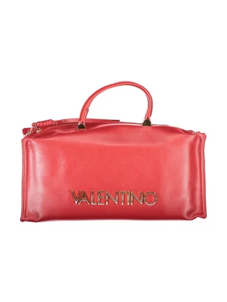 Lniana torebka Valentino By Mario Valentino czerwona