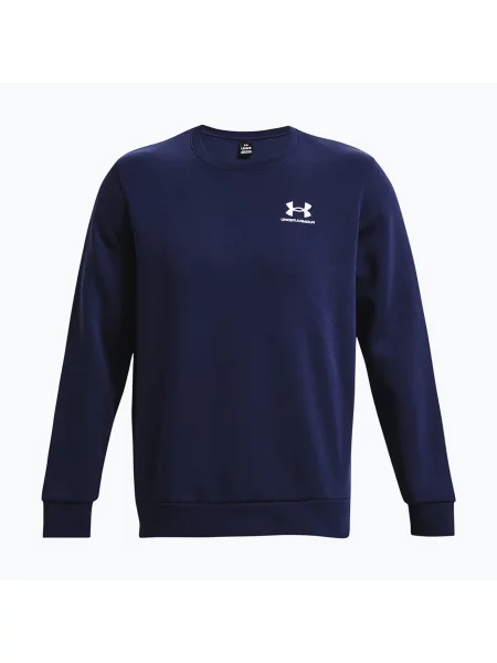 Hanorac crewneck Under Armour din fleece alb