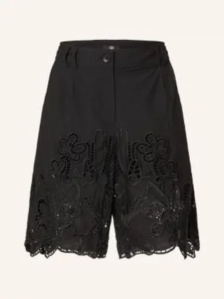 Riani Bermudy Z Dziurkami schwarz czarne