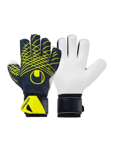 UHLSPORT Športne rokavice Prediction Soft Flex Frame nočno modra / neonsko rumena bela