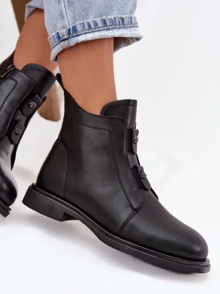 Botine D&a din piele negru