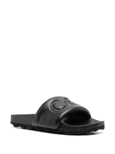 Papuci Off-white cu broderie alb