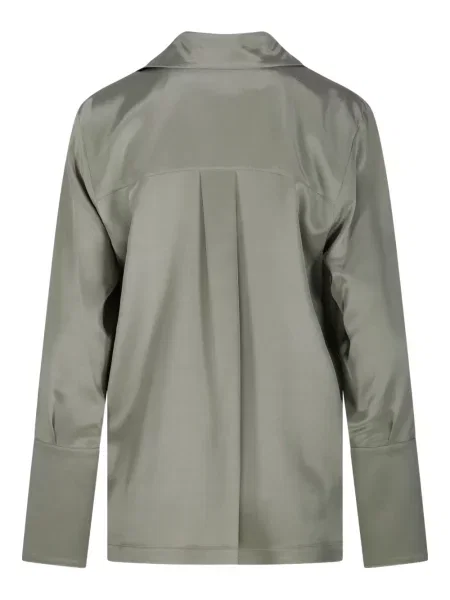 Bluză Max Mara cu decolteu în V lungă verde