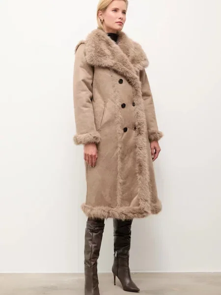 Answear.LAB płaszcz dwustronny brązowy