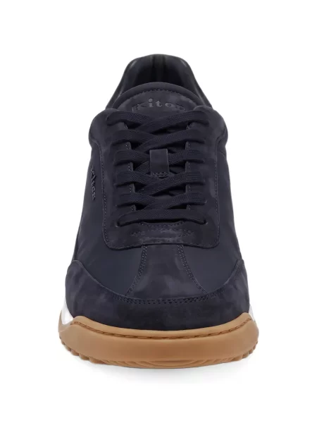 Fűzős szarvasbőr sneaker Kiton kék