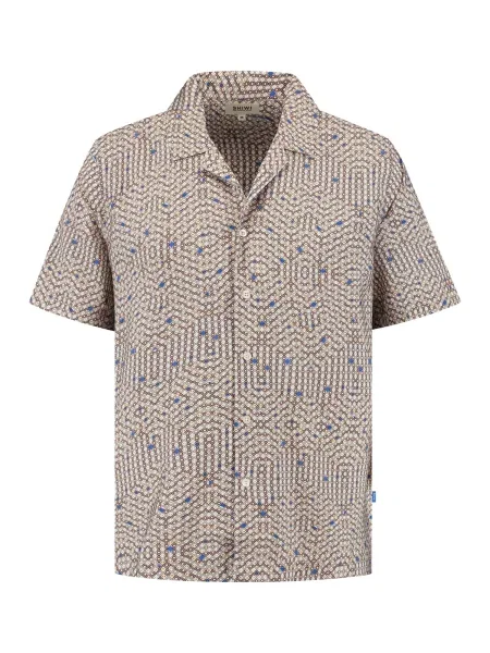 Shiwi Košile Vic béžová / modrá offwhite černá