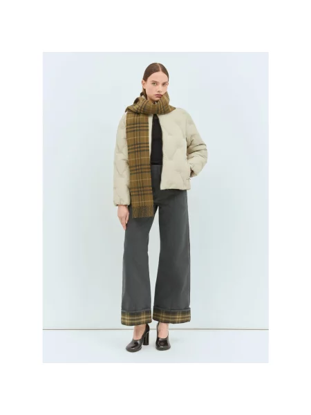 Kurtka puchowa Burberry ze stójką szara