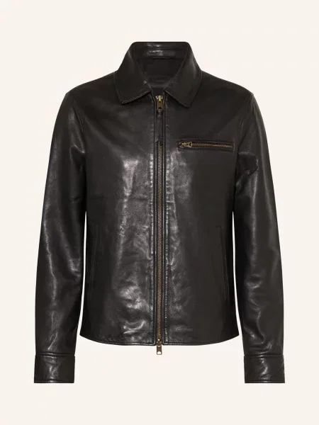 Allsaints Kurtka Skórzana Miller schwarz czarna