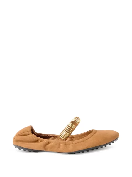 Balerini Tod's din piele de căprioară auriu