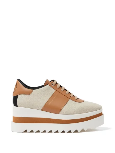 Sneakerși Stella Mccartney cu șireturi cu platformă din dantelă