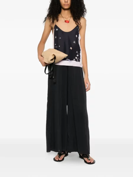 Pantaloni Forte_forte cu picior lat negru